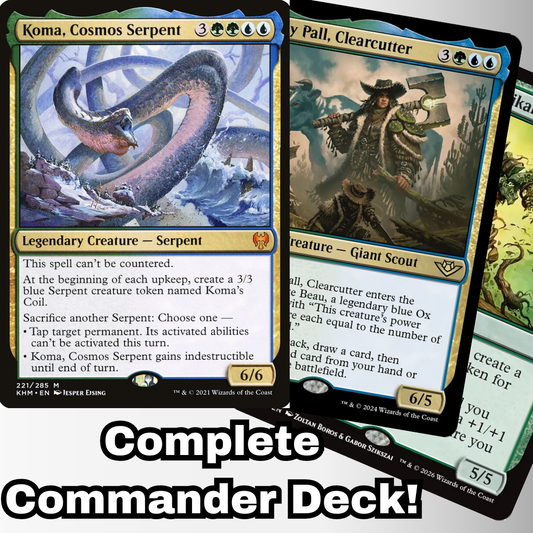 MTG Commander Deck EDH Deck Koma, Cosmos Serpent 100 Magic Cards Custom Deck Serpents Simic Ramp