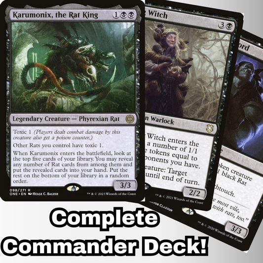 MTG Commander Rat Deck EDH Deck Karumonix, the Rat King 100 Magic Cards Custom Deck Rats Tribal Poison