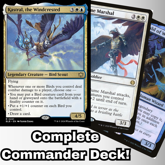 MTG Commander Deck EDH Deck Kastral, the Windcrested 100 Magic Cards Custom Deck Bloomburrow Birds Bird Deck