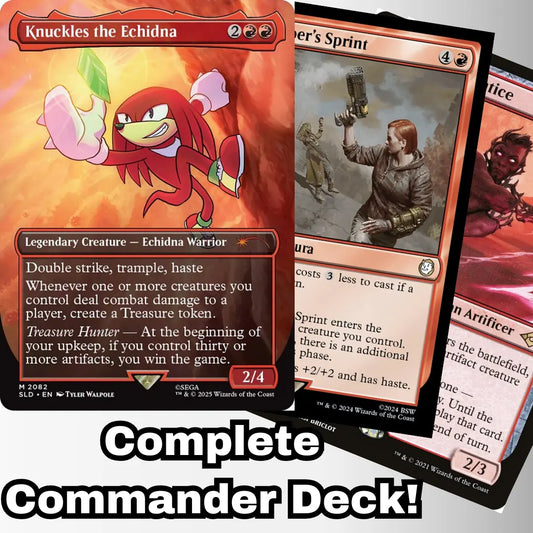 MTG Commander Deck EDH Deck Knuckles the Echidna 100 Magic Cards Custom Deck Red Artifacts Treasures Sonic Moonveil Games