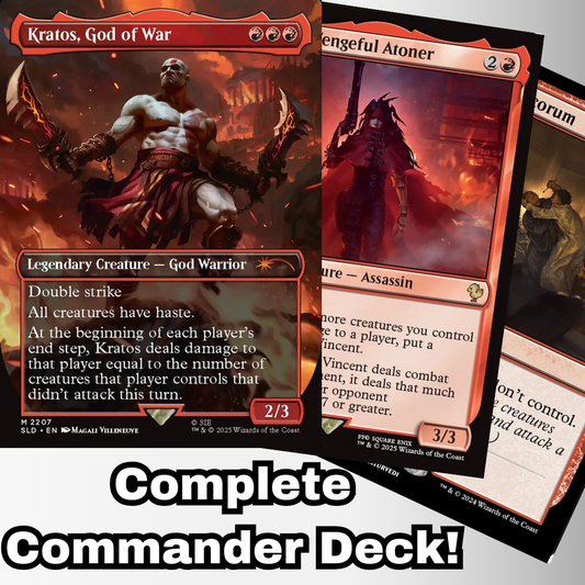 MTG Commander Deck EDH Deck Kratos, God of War 100 Magic Cards Custom Deck Playstation Red Combat