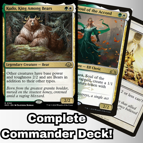 MTG Commander Deck EDH Deck Kudo, King Among Bears 100 Magic Cards Cus