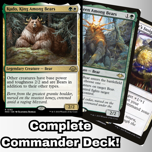 MTG Commander Deck EDH Deck Kudo, King Among Bears 100 Magic Cards Custom Deck Tokens Bears Modern Horizons 3