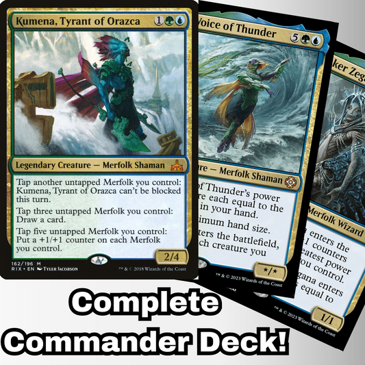 MTG Commander Deck EDH Deck Kumena, Tyrant of Orazca 100 Magic Cards Custom Deck Merfolk Simic