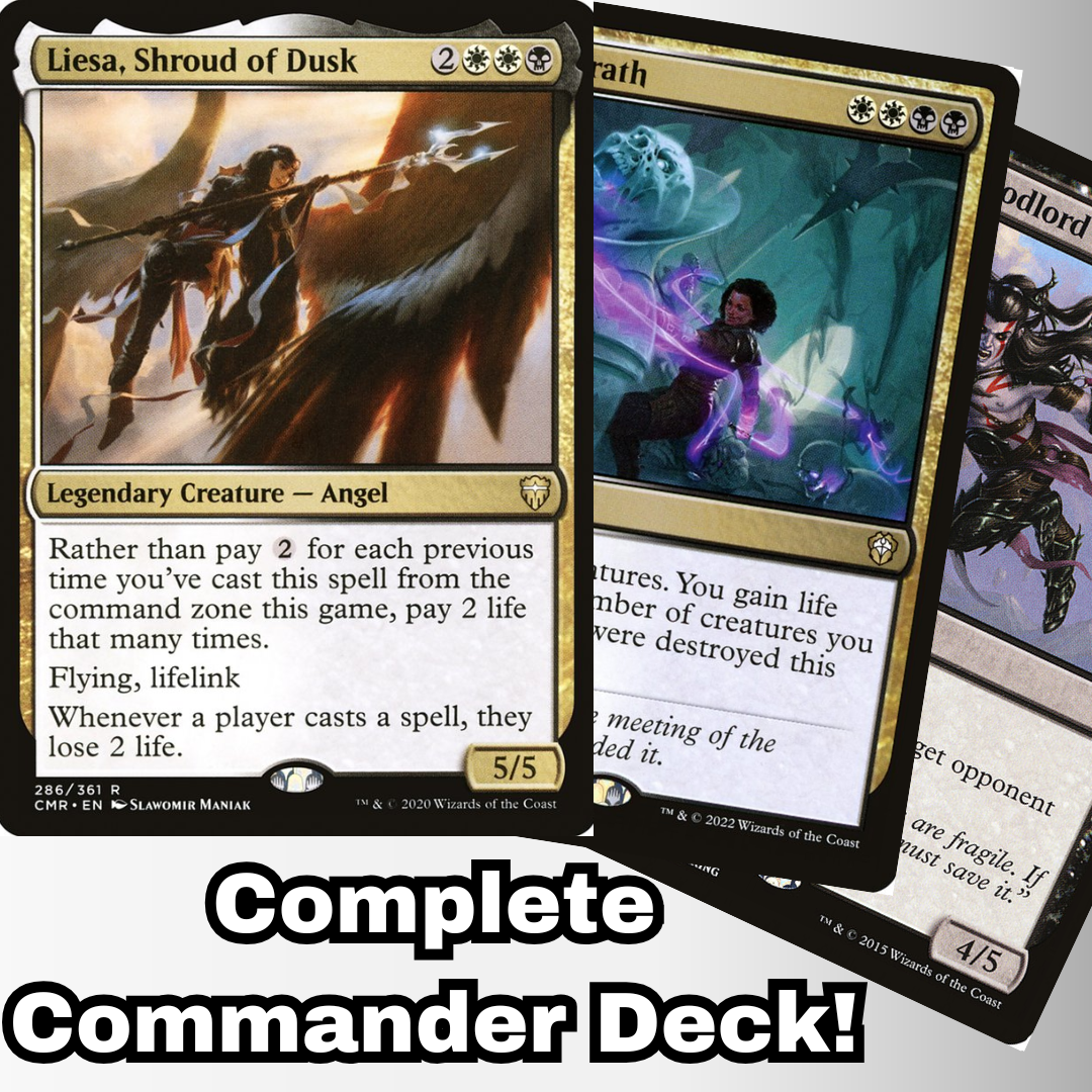 MTG Commander Deck EDH Deck Liesa, Shroud of Dusk 100 Magic Cards Custom Deck Life Gain Angel Orzhov