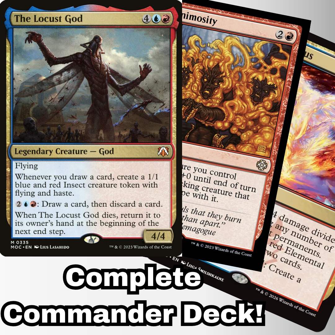 MTG Commander Deck EDH Deck The Locust God 100 Magic Cards Custom Deck Spells Izzet