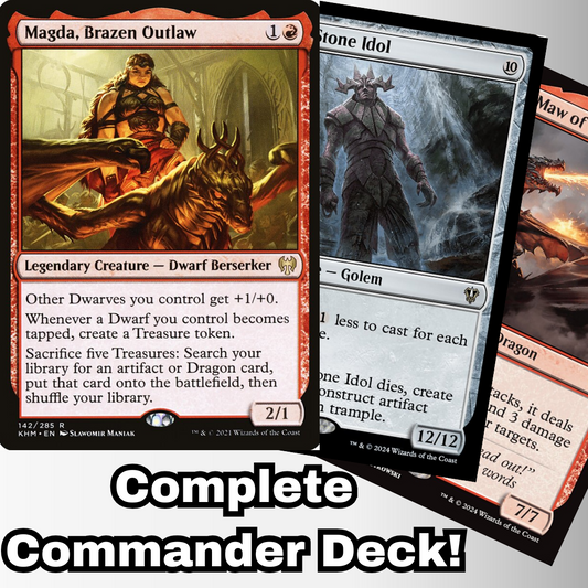 MTG Commander Deck EDH Deck Magda, Brazen Outlaw 100 Magic Cards Custom Deck Dwarf Deck Dwarves Dragons Artifacts Treasure