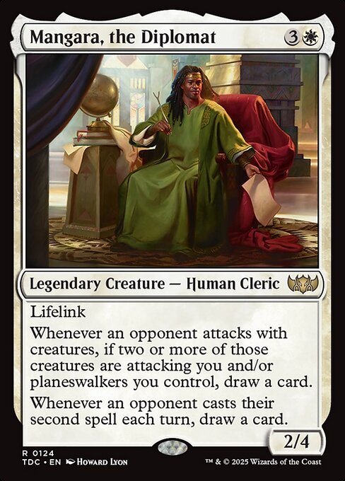 MTG Commander Deck featuring Heliod, Sun-Crowned and Mangara, the Diplomat, designed for life gain and counters, custom-built by Moonveil Games for casual play.