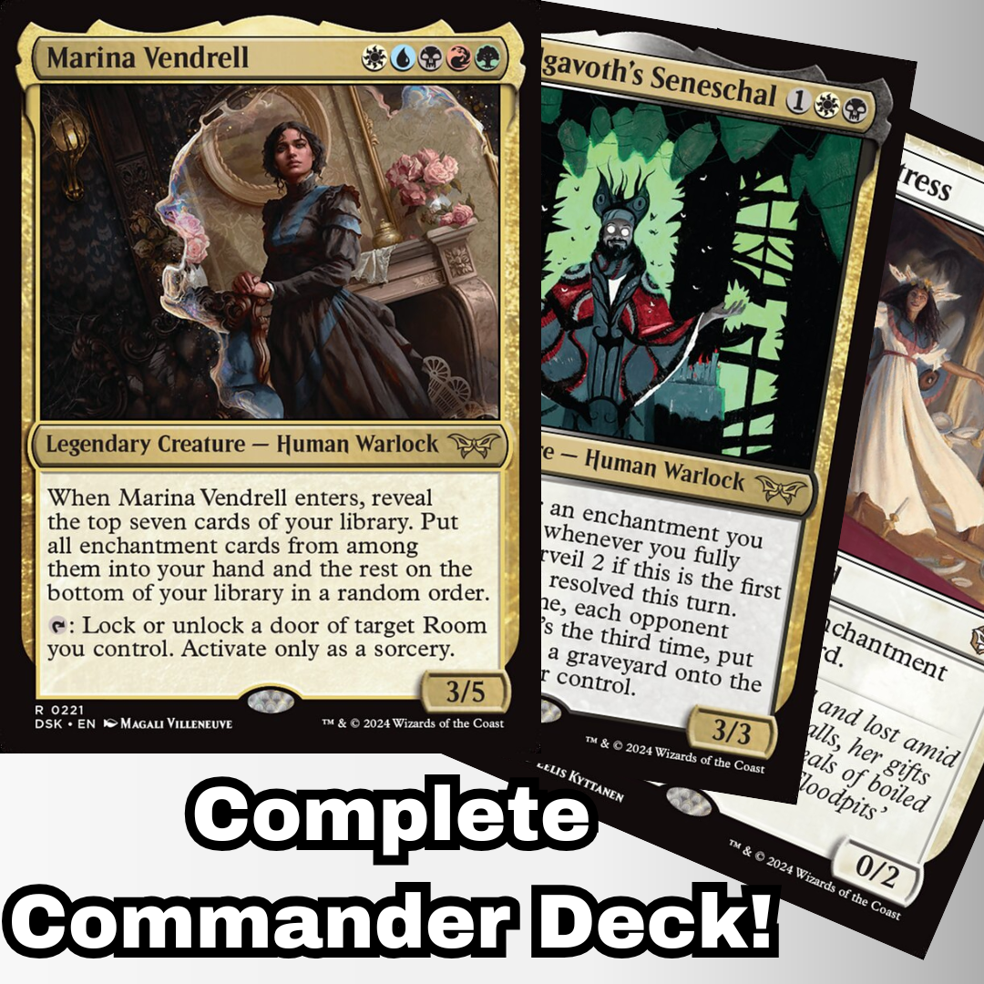 MTG Commander Deck EDH Deck Marina Vendrell 100 Magic Cards Custom Deck Duskmourn Rooms Enchantments