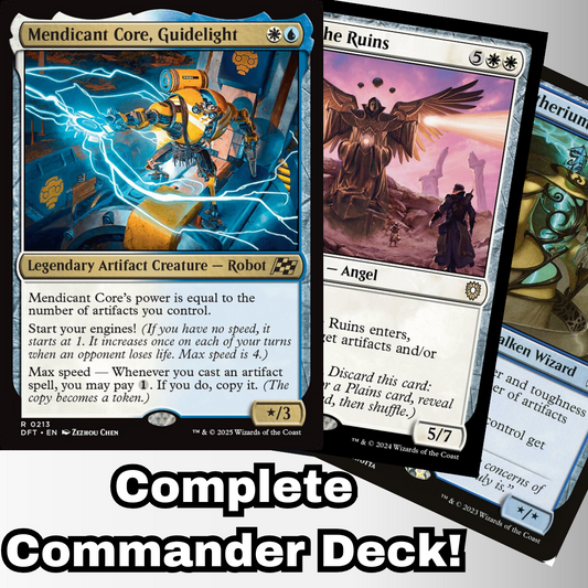 MTG Commander Deck EDH Deck Mendicant Core, Guidelight 100 Magic Cards Custom Deck Aetherdrift Azorius Artifacts