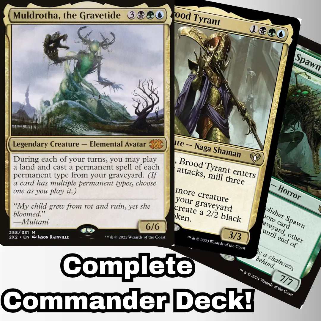 MTG Commander Deck EDH Deck Muldrotha, the Gravetide 100 Magic Cards Custom Deck Graveyard Sultai Moonveil Games