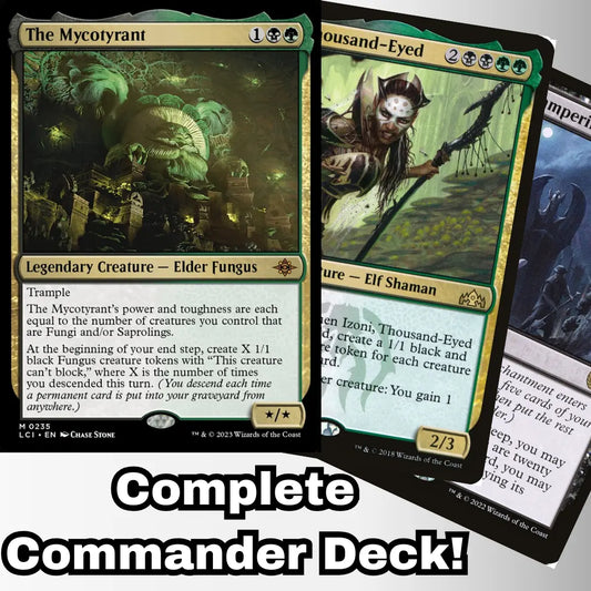 MTG Commander Deck EDH Deck The Mycotyrant 100 Magic Cards Custom Deck Fungus Graveyard Descend The Lost Caverns of Ixalan Moonveil Games