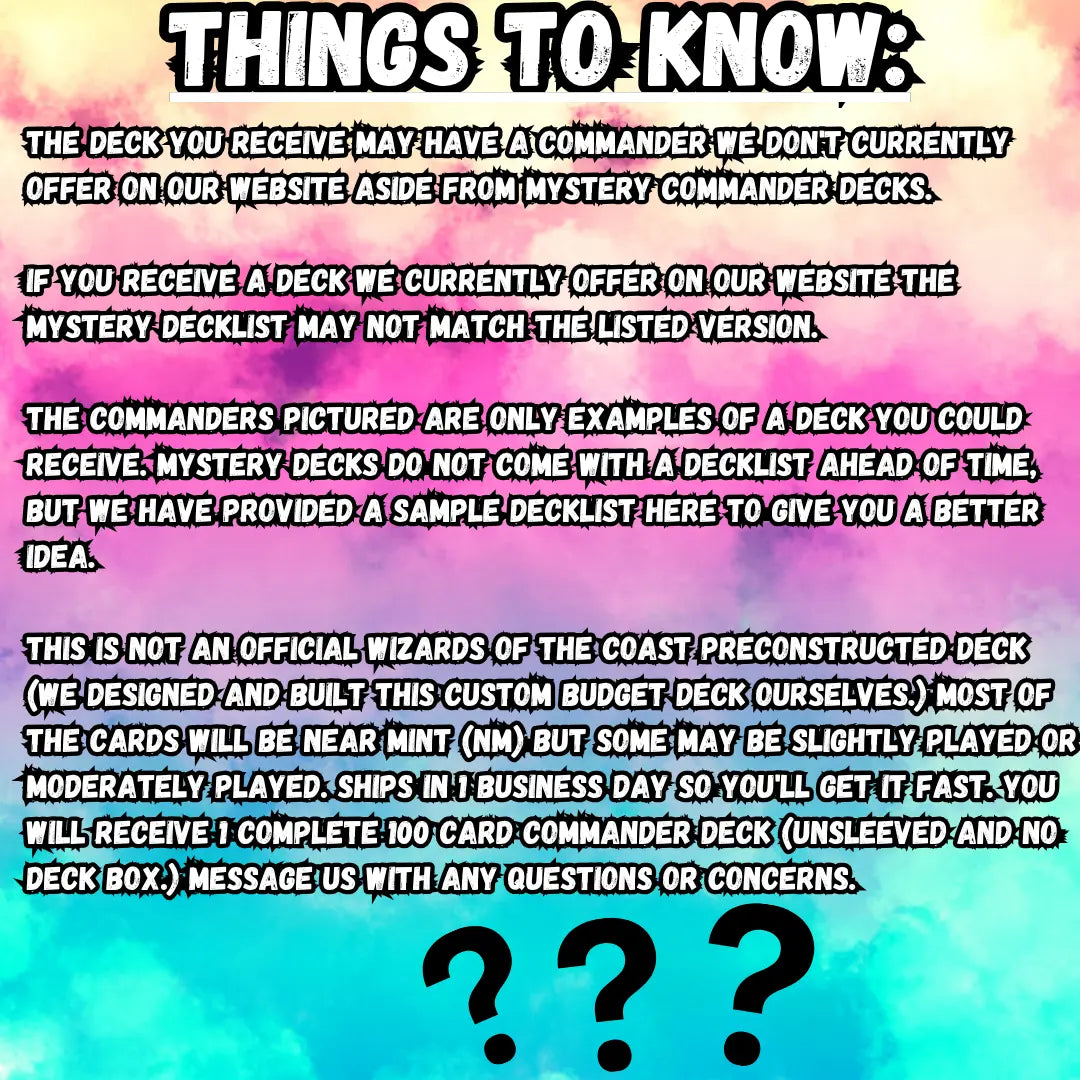 Mystery Commander Deck Moonveil Games