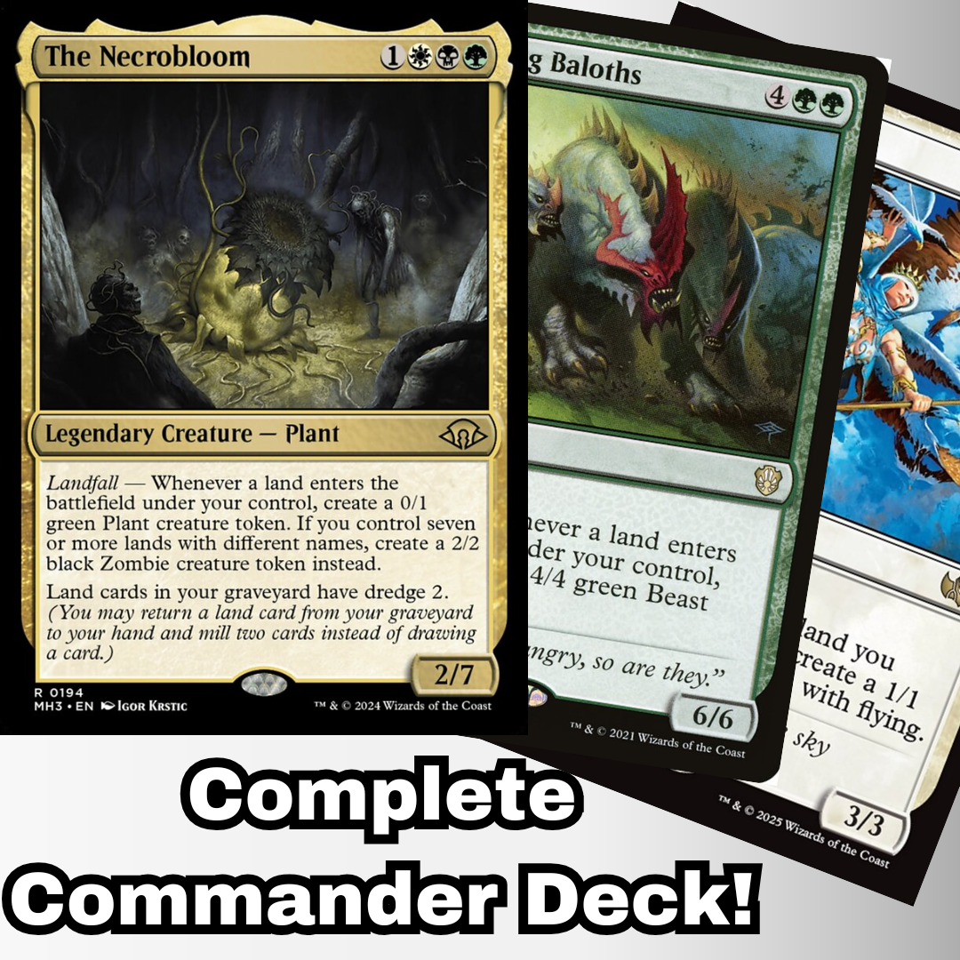 MTG Commander Deck EDH Deck The Necrobloom 100 Magic Cards Custom Deck Landfall Modern Horizons 3