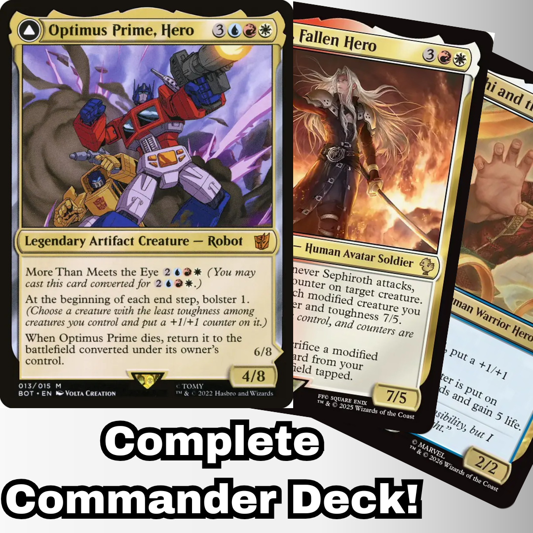 MTG Commander Deck EDH Deck Optimus Prime, Hero 100 Magic Cards Custom Deck Transformers