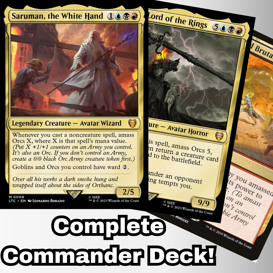 MTG Commander Deck EDH Deck Saruman, the White Hand 100 Magic Cards Custom Deck Lord of the Rings Orcs Amass