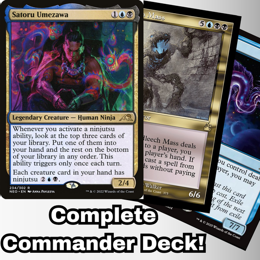 MTG Commander Deck EDH Deck Satoru Umezawa 100 Magic Cards Custom Deck Ninja Ninjutsu Dimir