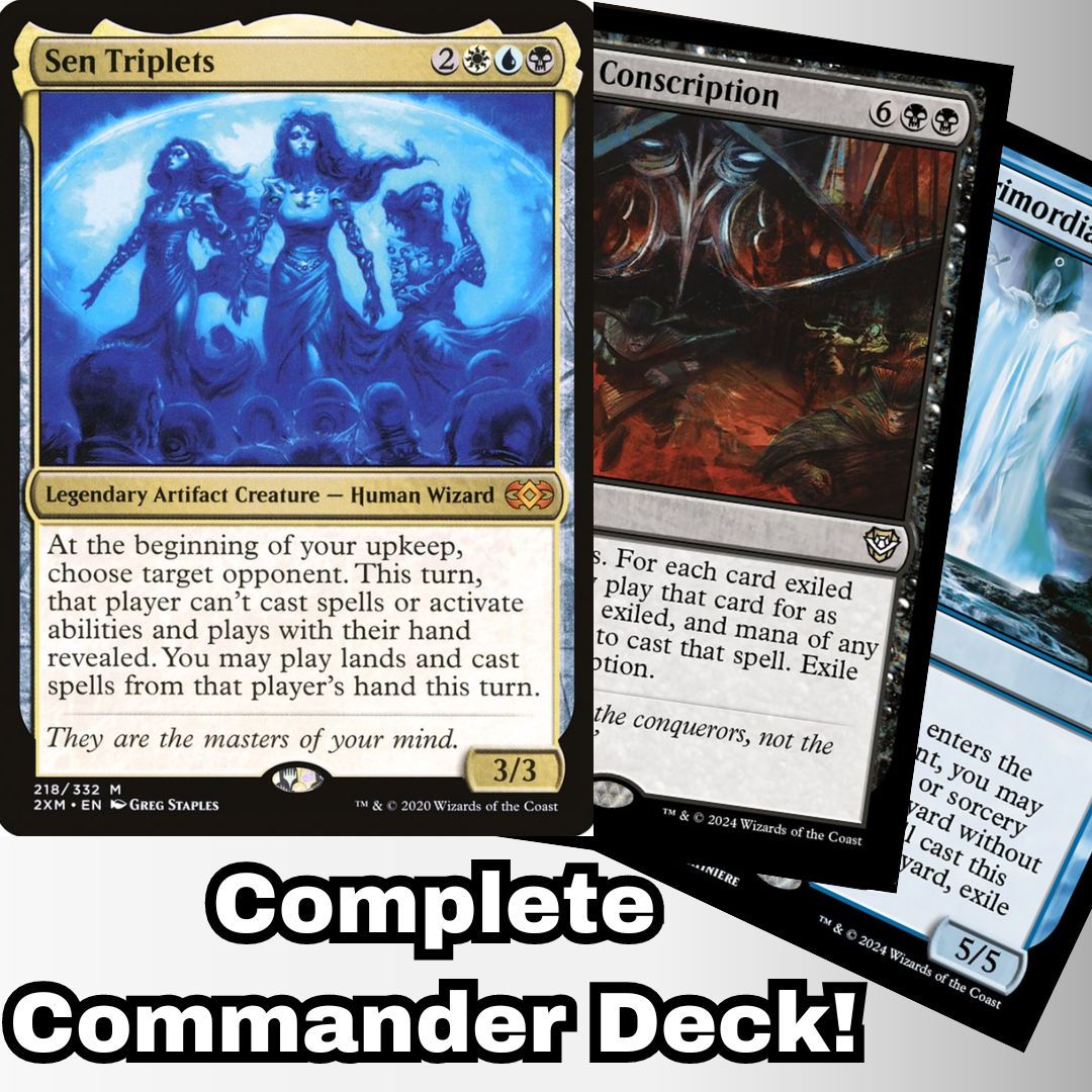 MTG Commander Deck EDH Deck Sen Triplets 100 Magic Cards Custom Deck Steal Theft Control Esper