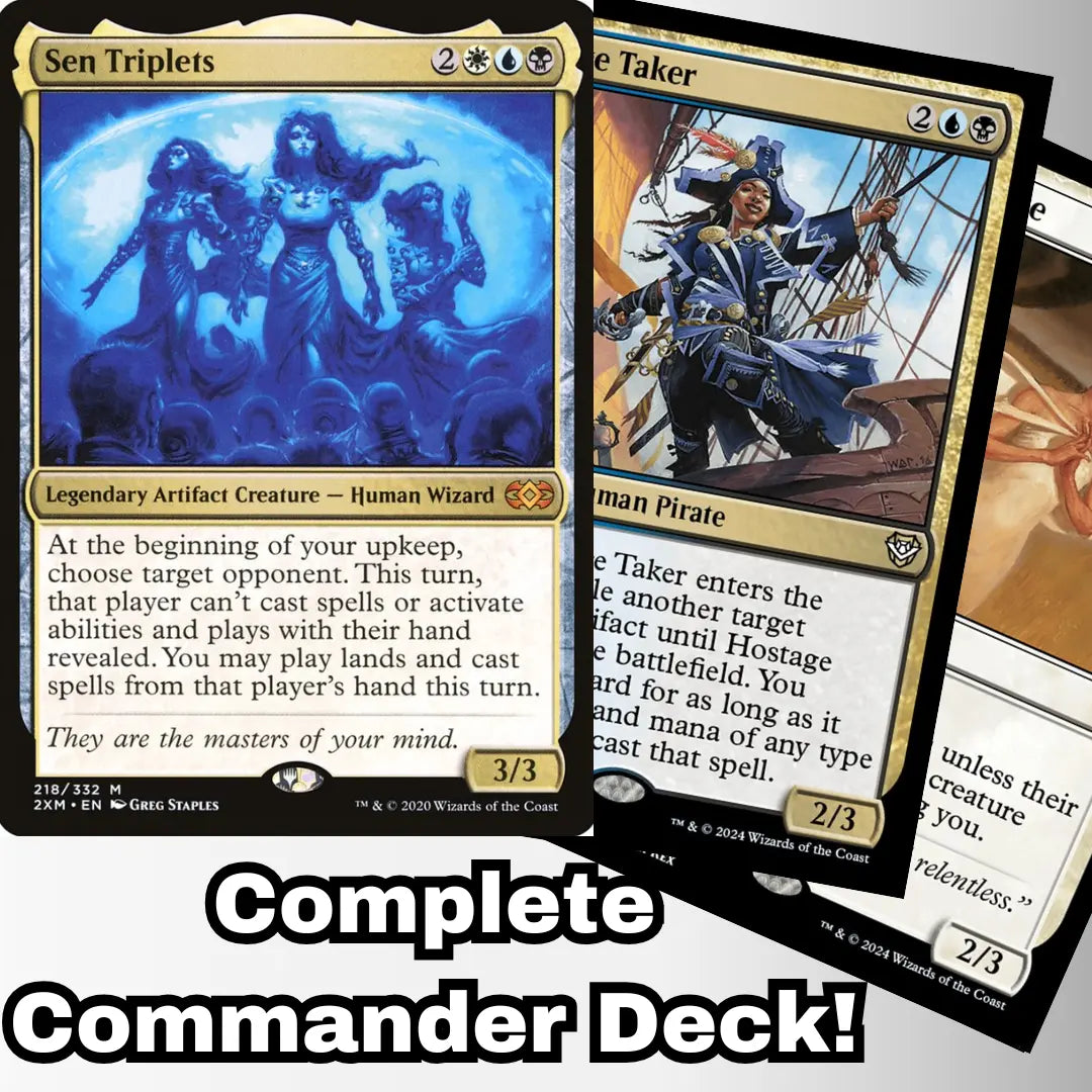 MTG Commander Deck EDH Deck Sen Triplets 100 Magic Cards Custom Deck Steal Theft Control Esper