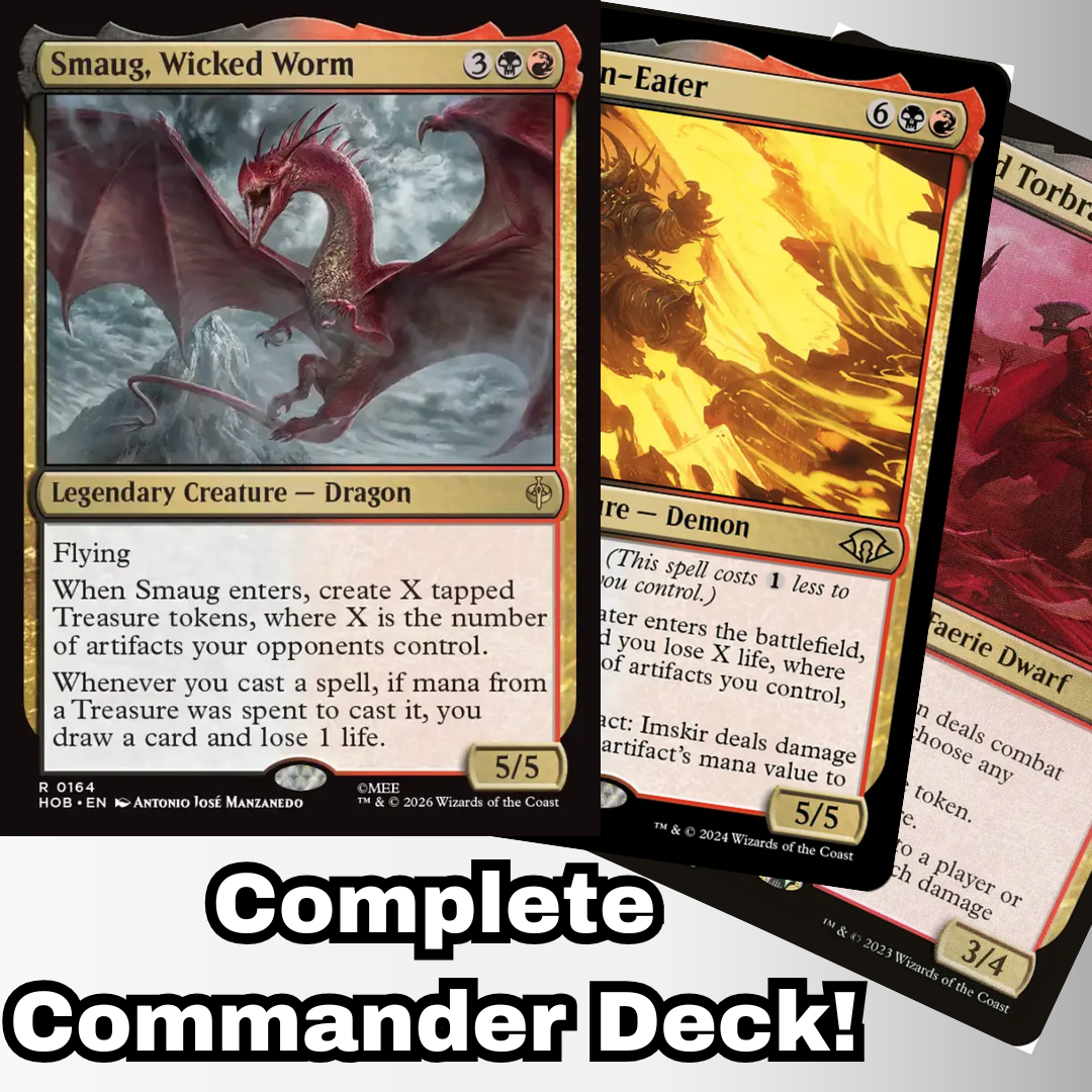 MTG Commander Deck EDH Deck Smaug, Wicked Worm 100 Magic Cards Custom Deck Rakdos Treasures