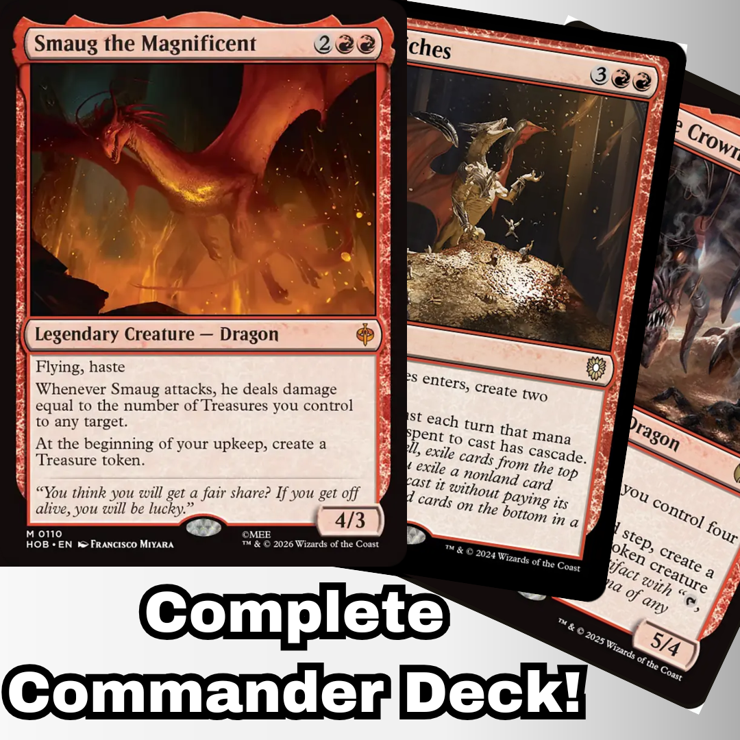 MTG Commander Deck EDH Deck Smaug the Magnificent 100 Magic Cards Custom Deck Mono Red Treasures The Hobbit