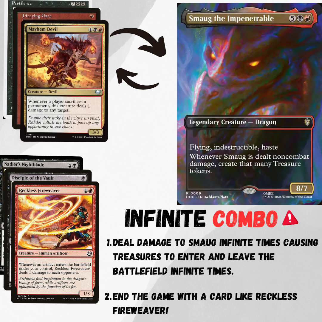 MTG Commander Deck EDH Deck Smaug the Impenetrable 100 Magic Cards Custom Deck Combo Rakdos