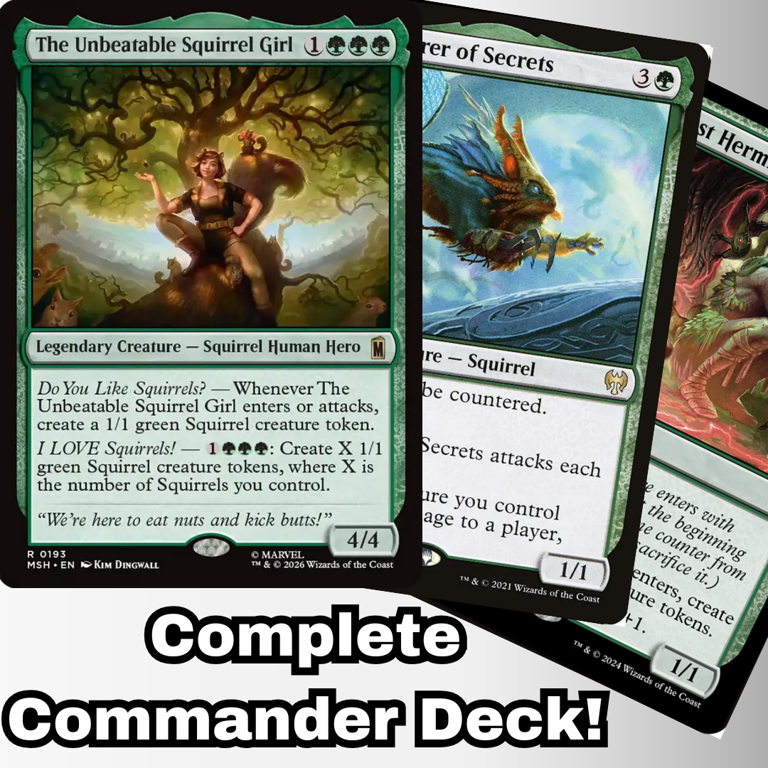 MTG Commander Deck EDH Deck The Unbeatable Squirrel Girl 100 Magic Cards Custom Deck Squirrels Marvel