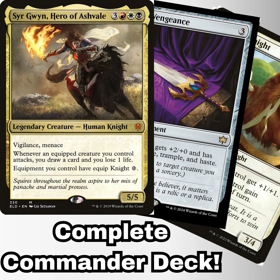 MTG Commander Deck EDH Deck Syr Gwyn, Hero of Ashvale 100 Magic Cards Custom Deck Knights Equipment Moonveil Games