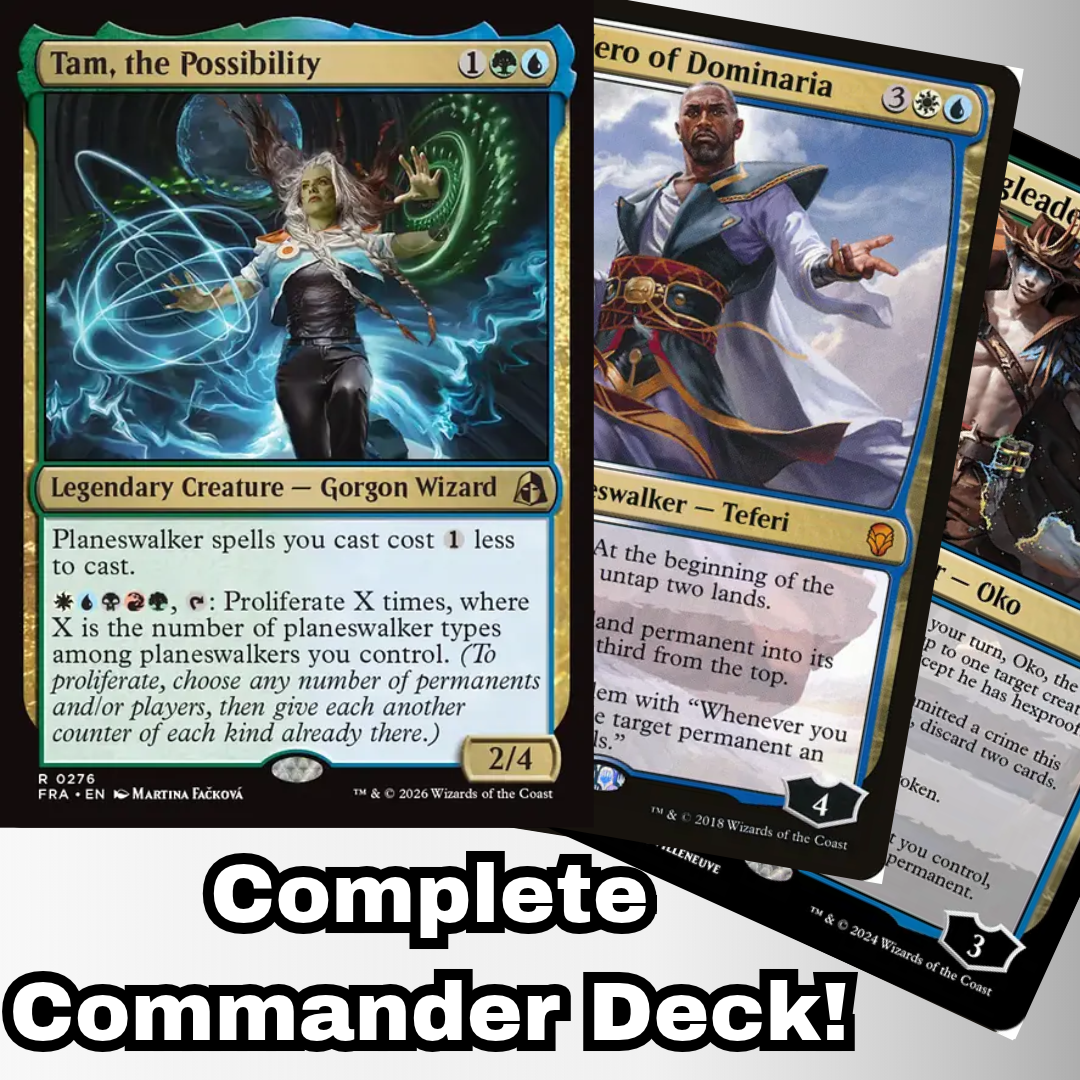 MTG Commander Deck EDH Deck Tam, the Possibility 100 Magic Cards Custom Deck Planeswalkers Super Friends