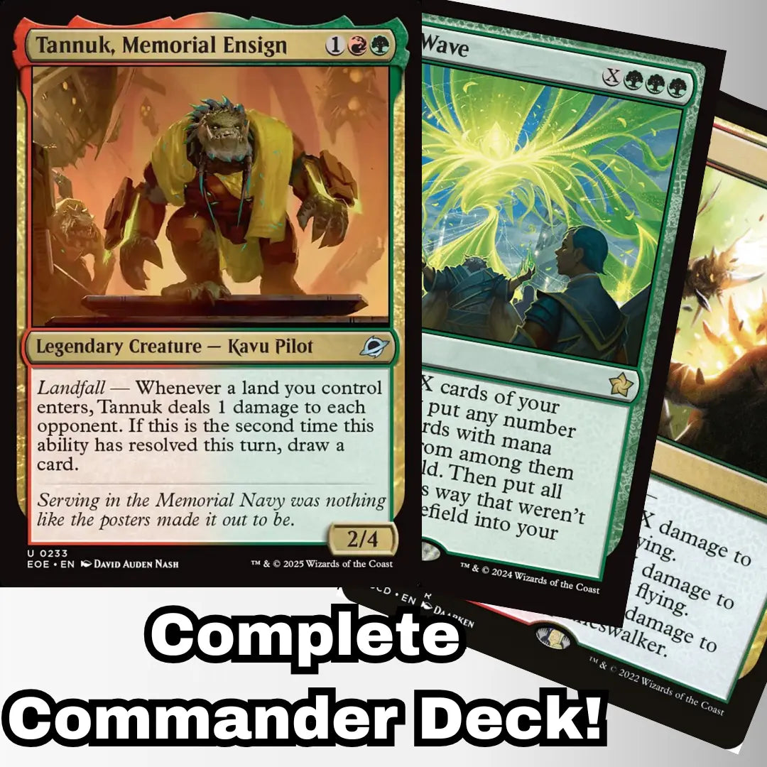 MTG Commander Deck EDH Deck Tannuk, Memorial Ensign 100 Magic Cards Custom Deck Landfall Gruul Edge of Eternities Moonveil Games