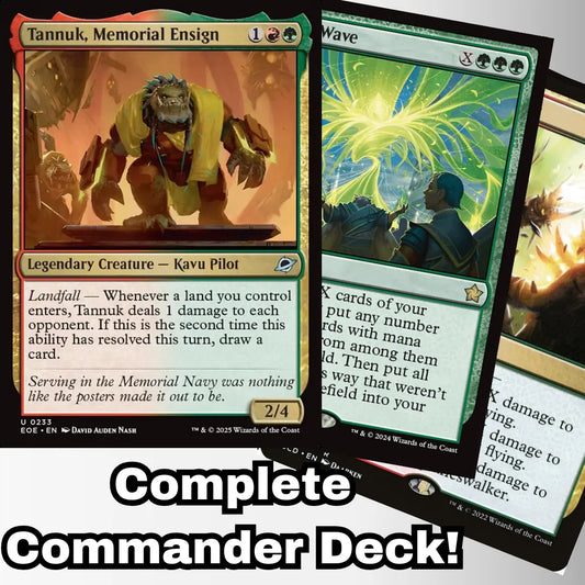 MTG Commander Deck EDH Deck Tannuk, Memorial Ensign 100 Magic Cards Custom Deck Landfall Gruul Edge of Eternities Moonveil Games