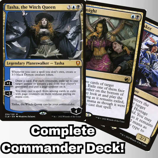 MTG Commander Deck EDH Deck Tasha, the Witch Queen 100 Magic Cards Custom Deck Dimir Planeswalker Moonveil Games