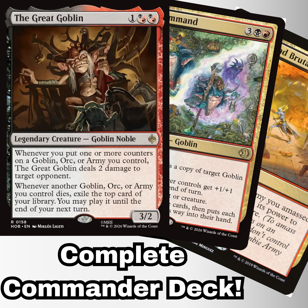MTG Commander EDH Deck The Great Goblin 100 Cards Custom Deck Rakdos Goblins Orcs The Hobbit