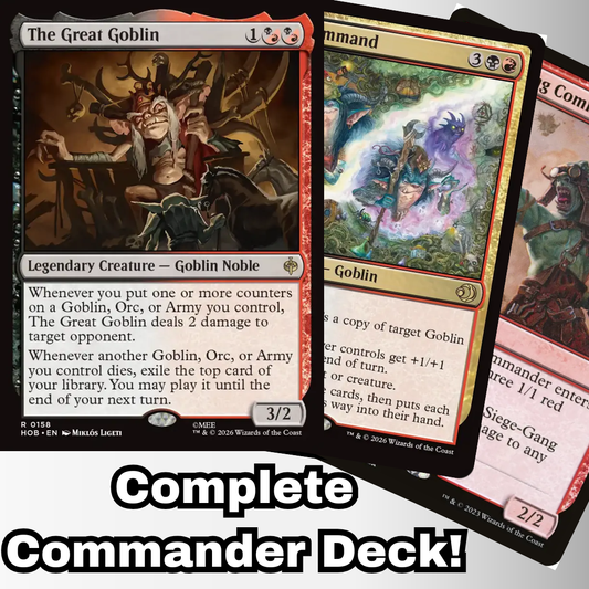 MTG Commander EDH Deck The Great Goblin 100 Cards Custom Deck Rakdos Goblins Orcs The Hobbit