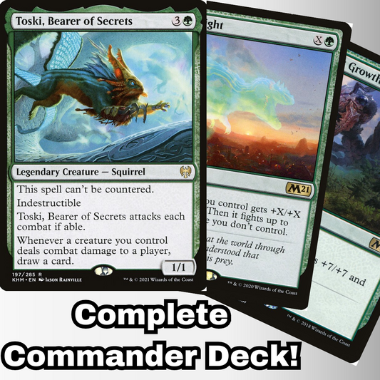 MTG Commander Deck EDH Deck Toski, Bearer of Secrets 100 Magic Cards Custom Deck Green Deck Squirrel Commander