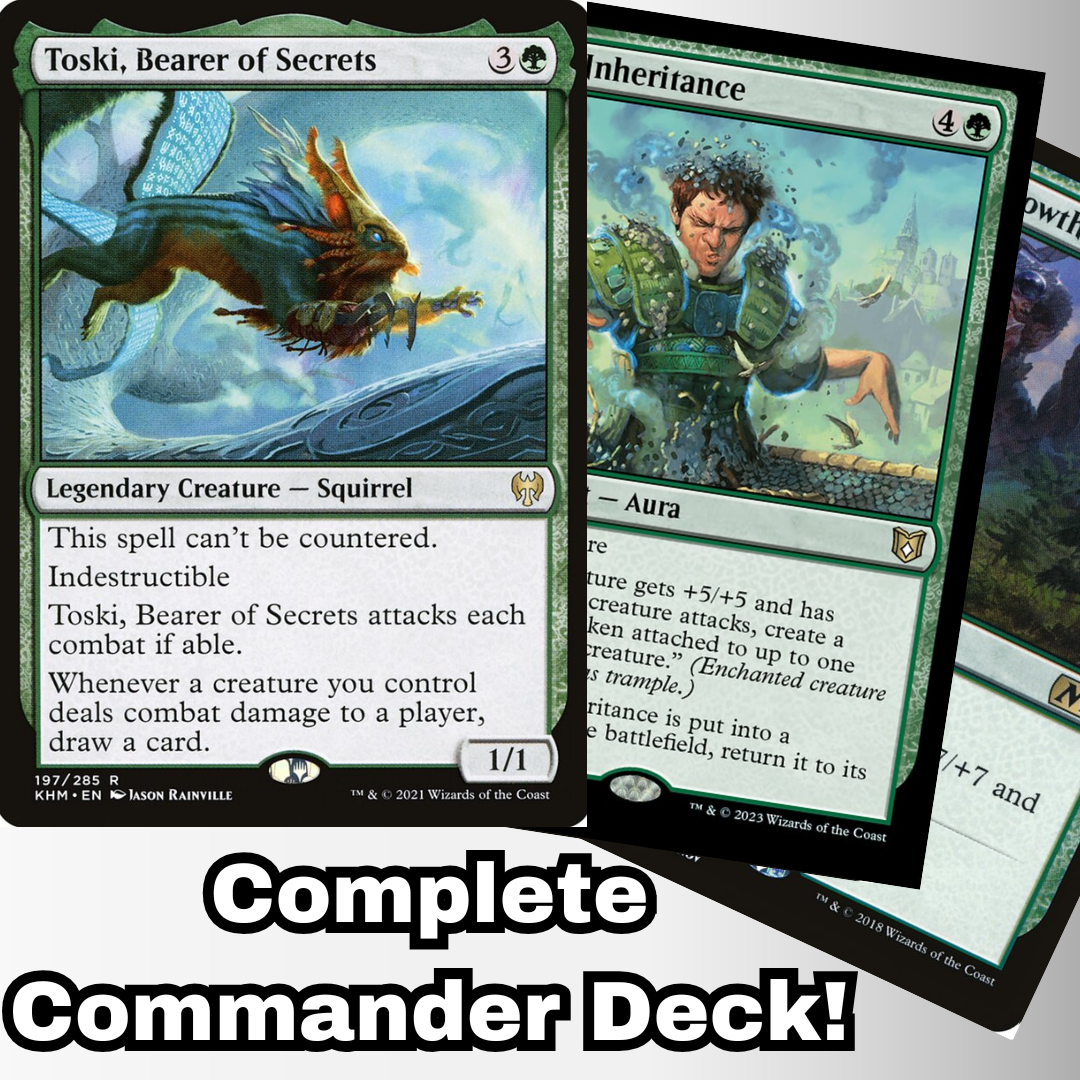 MTG Commander Deck EDH Deck Toski, Bearer of Secrets 100 Magic Cards Custom Deck Green Deck Squirrel Commander