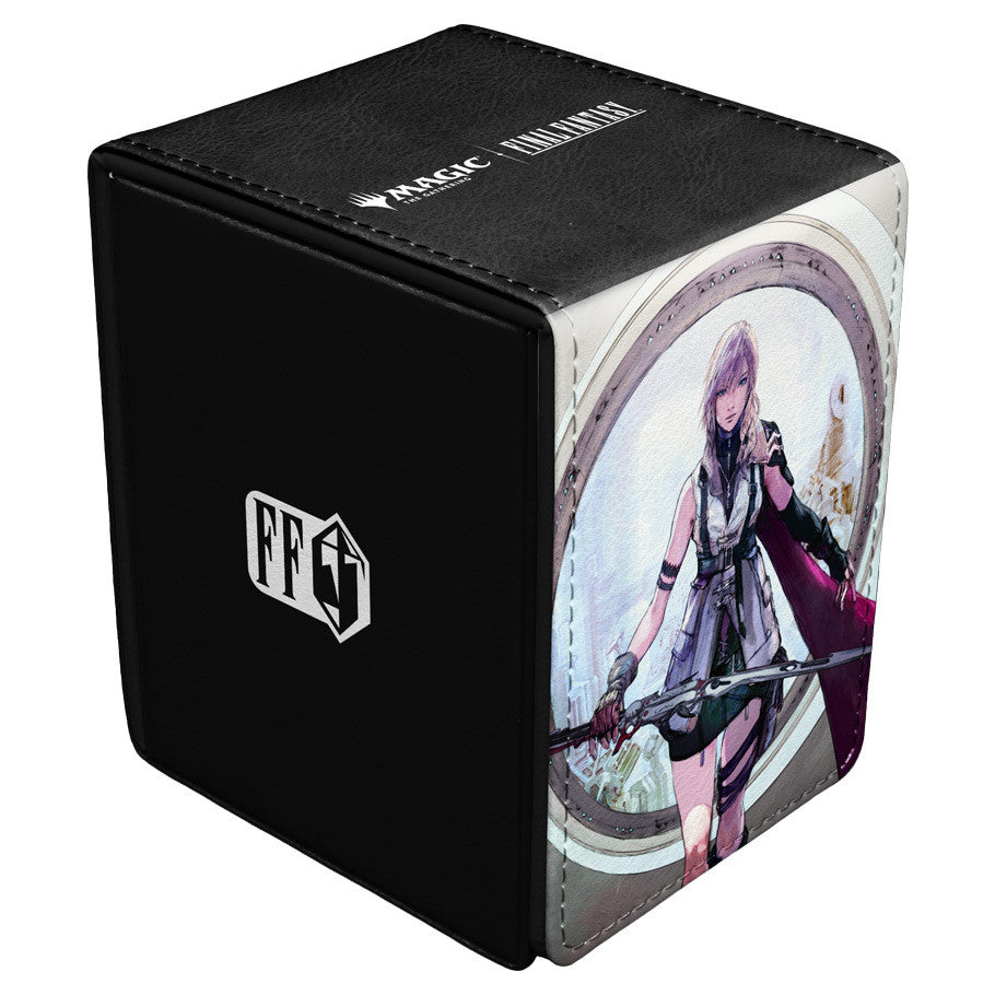 Ultra PRO Alcove Flip: Magic the Gathering: Final Fantasy: Lightning, Army of One Deck Box with logos and Lightning artwork, holds 100 double-sleeved cards.