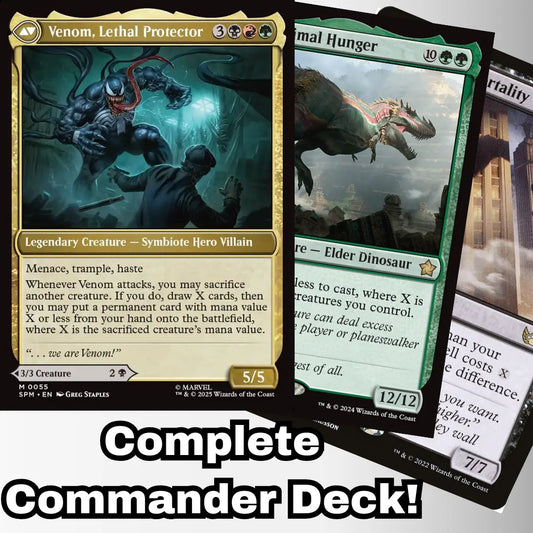 MTG Commander Deck EDH Deck Venom, Lethal Protector 100 Magic Cards Eddie Brock Custom Deck Marvels Spider-Man Marvel Moonveil Games