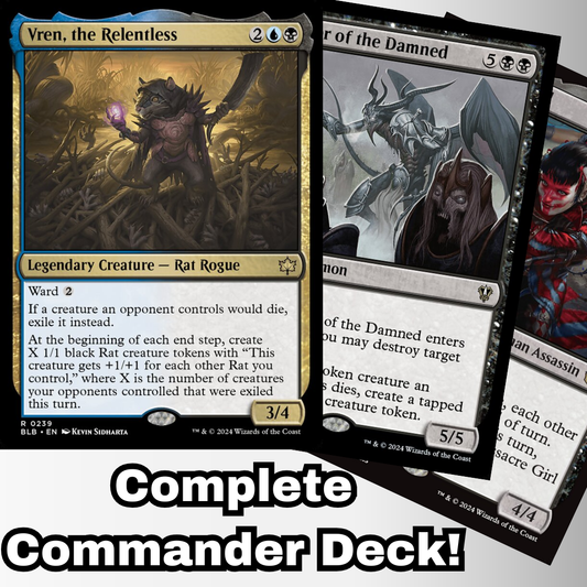 MTG Commander Deck EDH Deck Commander Vren, the Relentless 100 Magic Cards Custom Deck Rats Rat Deck Bloomburrow