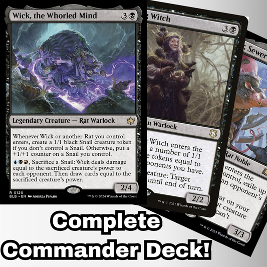 MTG Commander Deck EDH Deck Commander Wick, the Whorled Mind 100 Magic Cards Custom Deck Rats Snail Bloomburrow Grixis