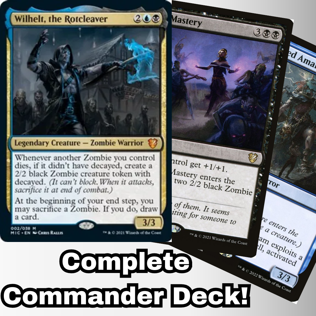 MTG Commander Deck EDH Deck Wilhelt, the Rotcleaver 100 Magic Cards Custom Deck Zombies Zombie Deck