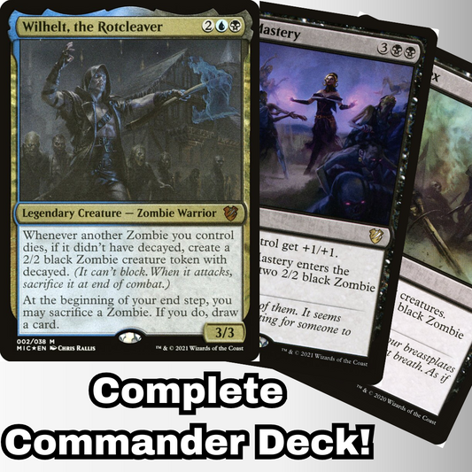 MTG Commander Deck EDH Deck Wilhelt, the Rotcleaver 100 Magic Cards Custom Deck Zombies Zombie Deck