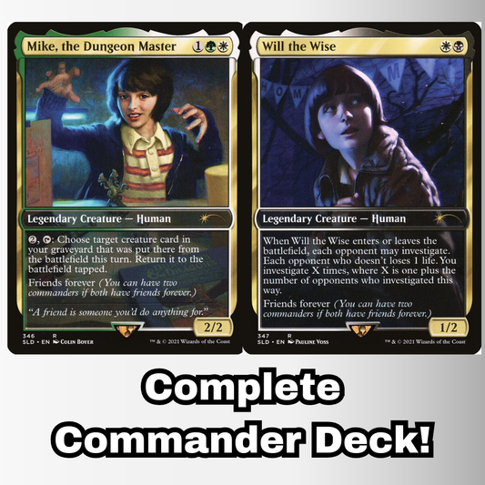 MTG Commander Deck EDH Deck Mike, the Dungeon Master and Will the Wise 100 Magic Cards Custom Deck Stranger Things