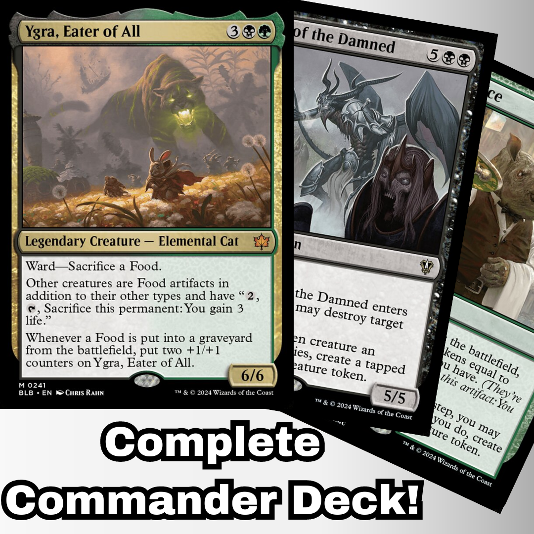 MTG Commander Deck EDH Deck Commander Ygra, Eater of All 100 Magic Cards Custom Deck Bloomburrow Food