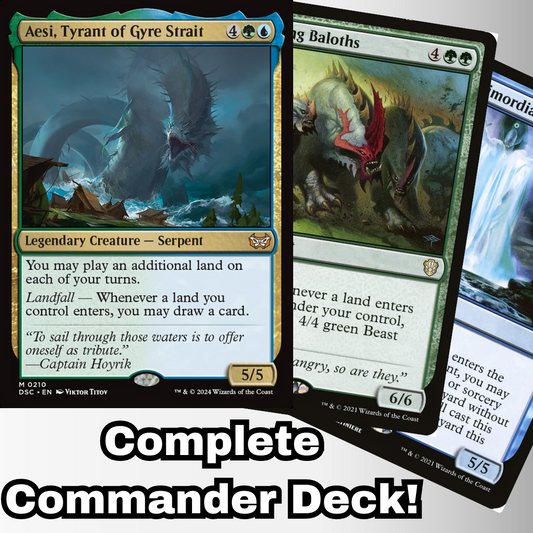 MTG Commander Dragon Deck EDH Deck Aesi, Tyrant of Gyre Strait 100 Magic Cards Custom Deck Lands Landfall Simic