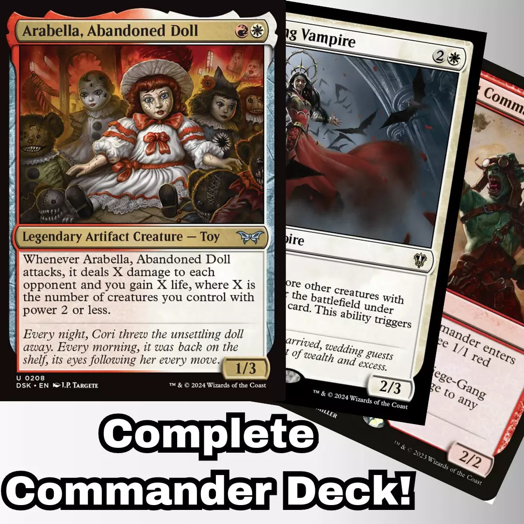 MTG Commander Deck EDH Deck Arabella, Abandoned Doll 100 Magic Cards Custom Deck Duskmourn Boros Combat