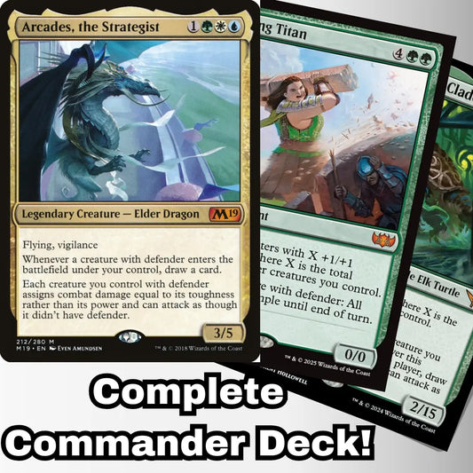 MTG Commander Deck EDH Deck Arcades, the Strategist 100 Magic Cards Custom Deck Defenders Walls Moonveil Games
