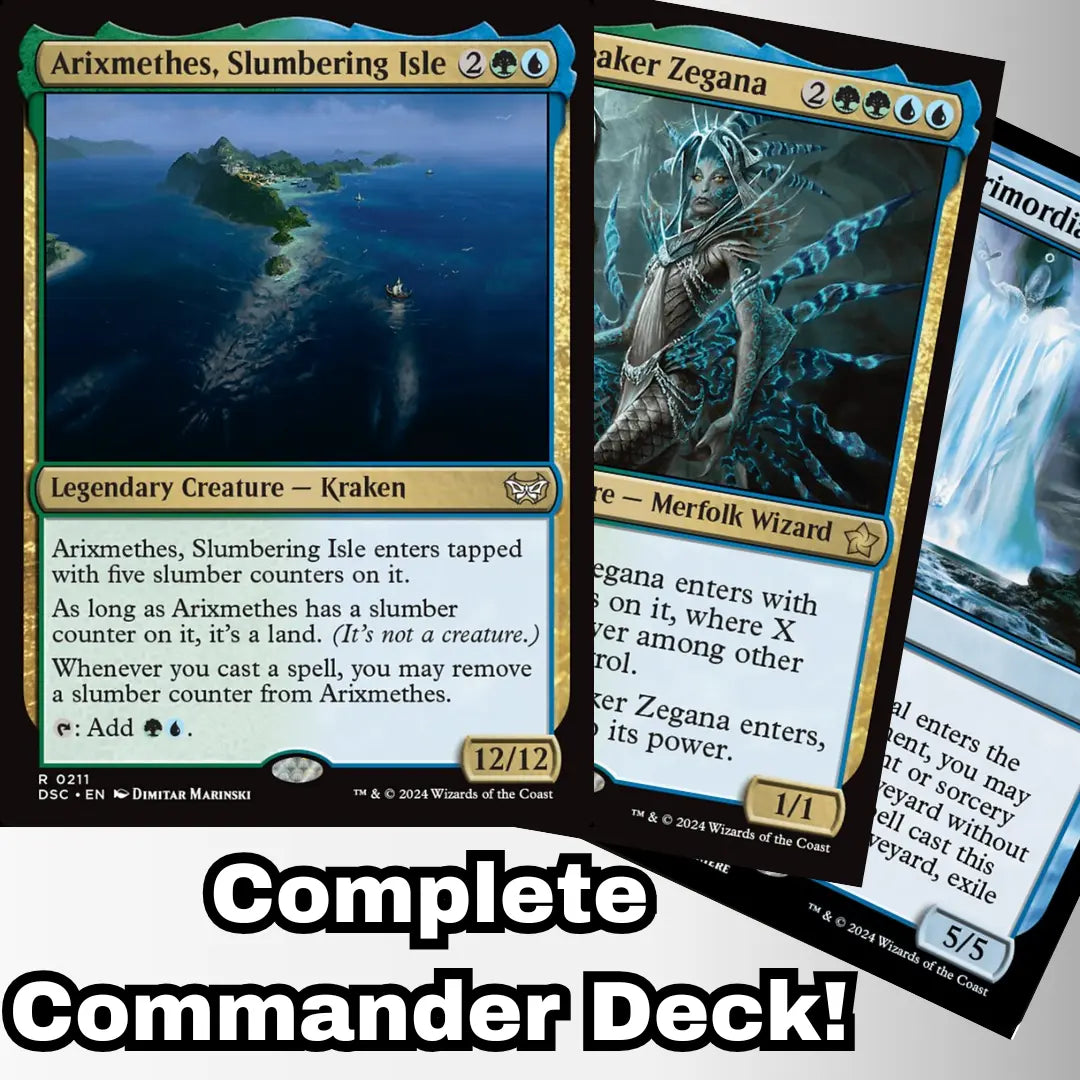 MTG Commander Deck EDH Deck Arixmethes, Slumbering Isle 100 Magic Cards Custom Deck Simic Powerful Kraken Moonveil Games