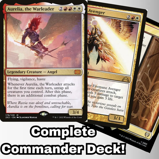 MTG Commander Deck EDH Deck Aurelia, the Warleader 100 Magic Cards Custom Deck Boros Angels Combat Moonveil Games