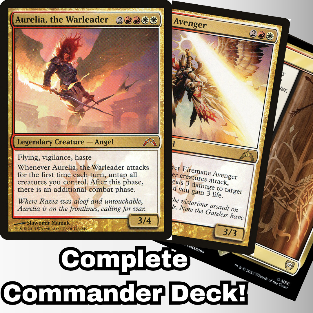 MTG Commander Deck EDH Deck Aurelia, the Warleader 100 Magic Cards Custom Deck Boros Angels Combat